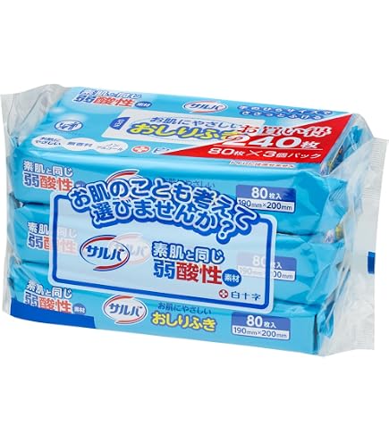 Amazon | ハビナース トイレに流せるパッとおしりふき 72枚入